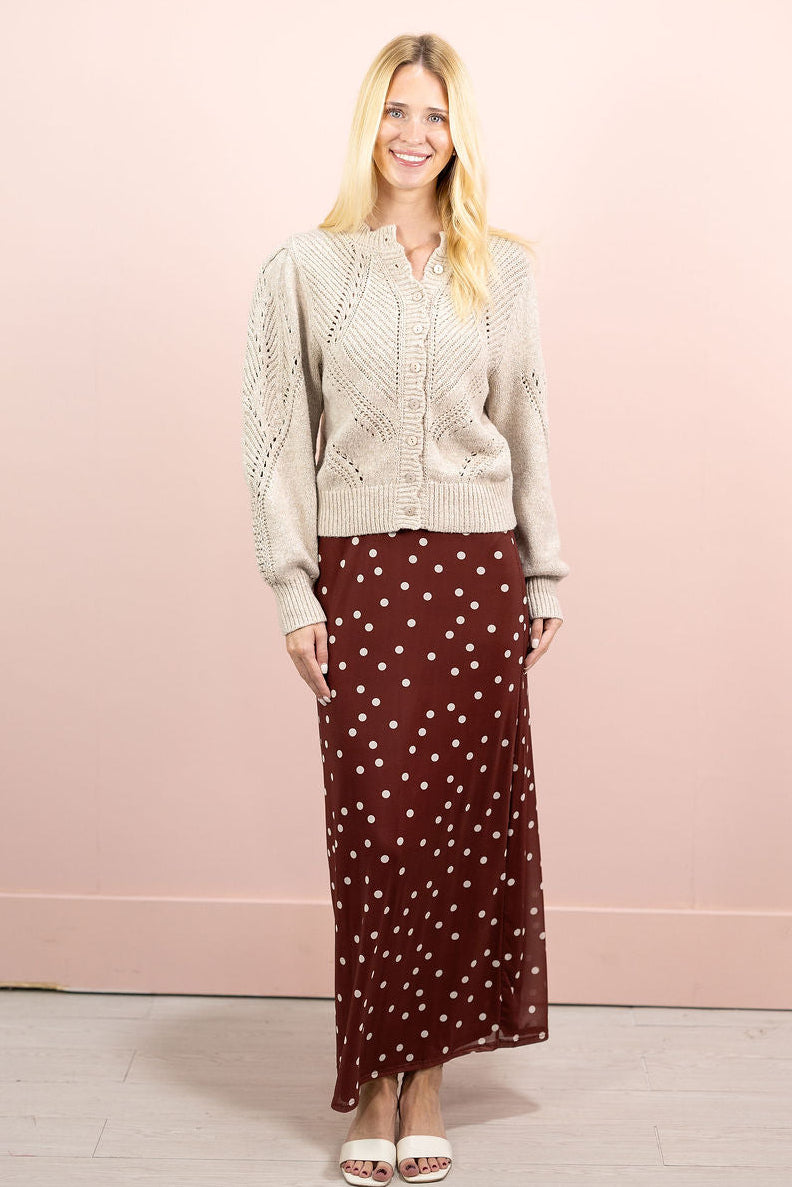 Maroon Maxi Mesh Skirt