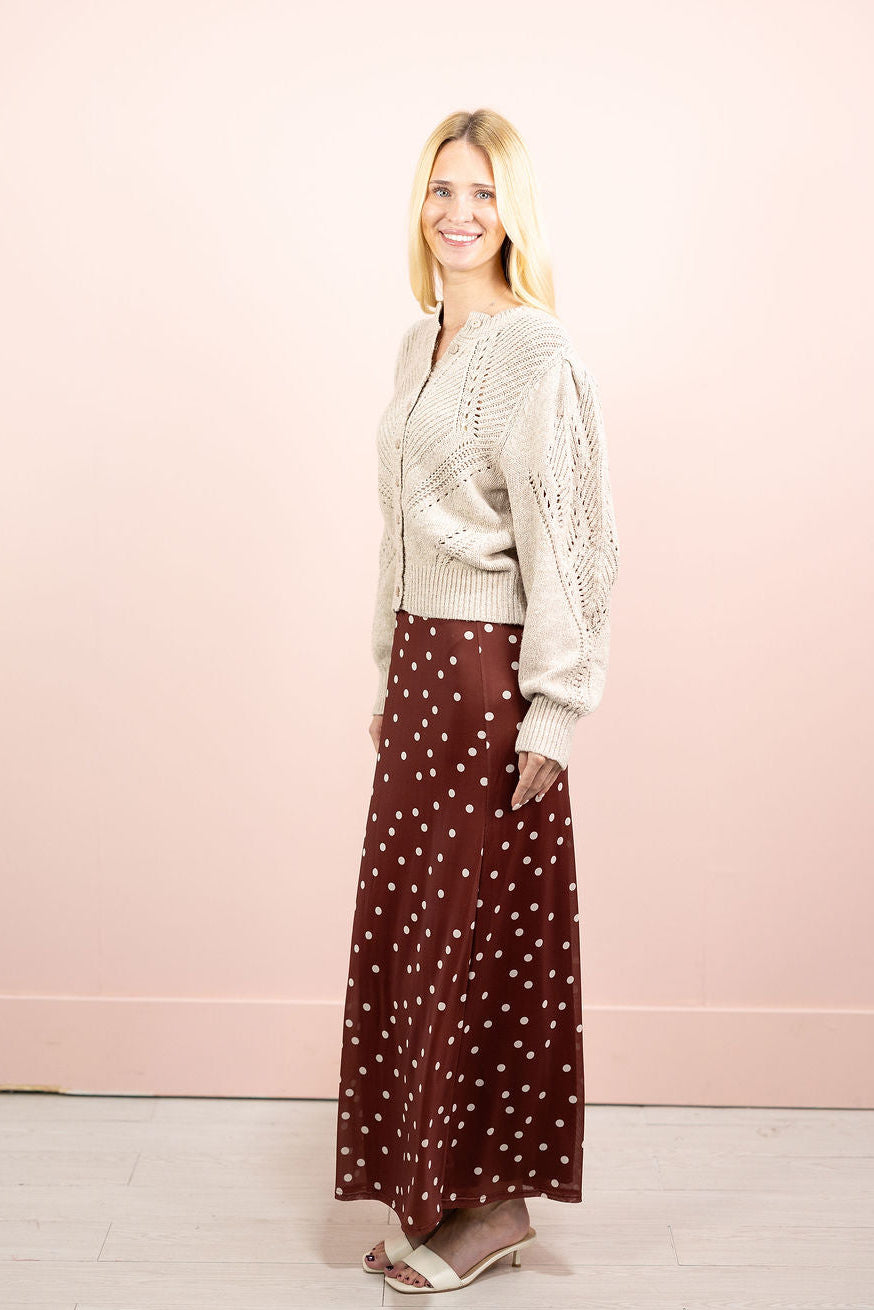 Maroon Maxi Mesh Skirt