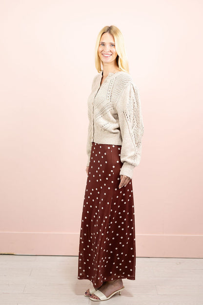 Maroon Maxi Mesh Skirt