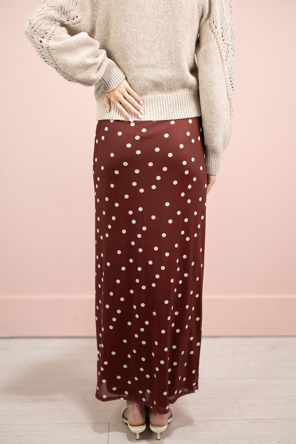 Maroon Maxi Mesh Skirt