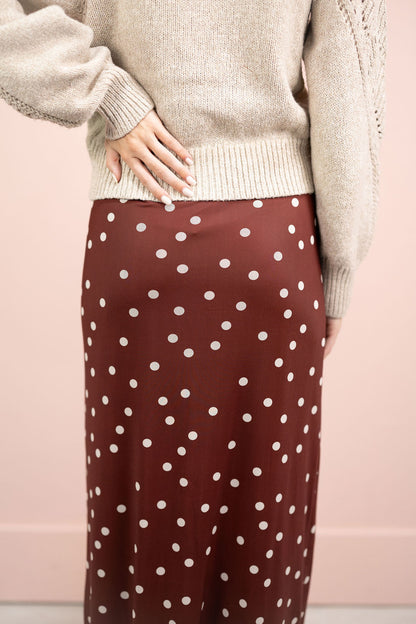 Maroon Maxi Mesh Skirt