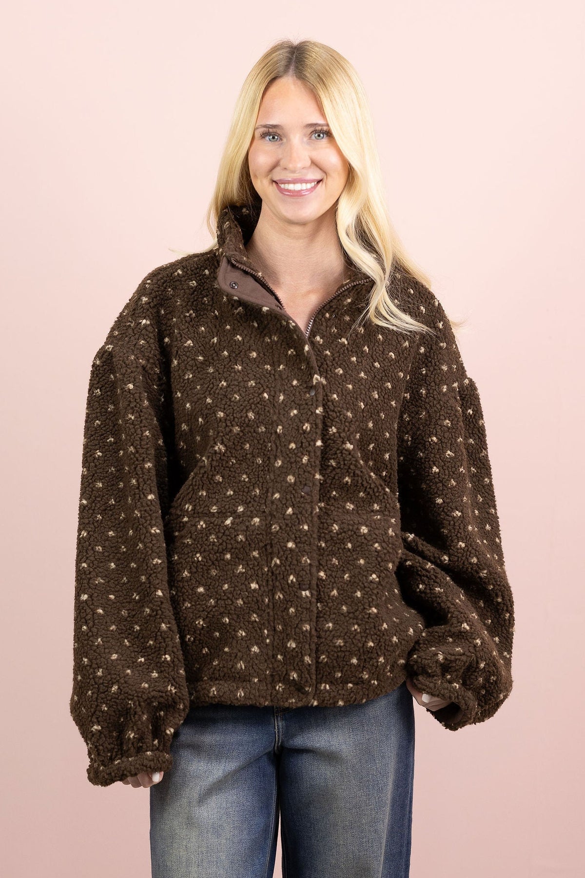 Leslie Brown Sherpa Jacket