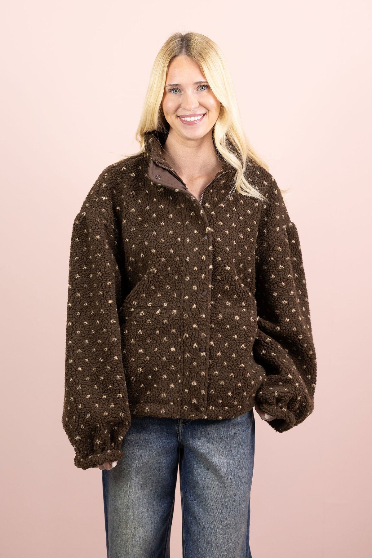 Leslie Brown Sherpa Jacket