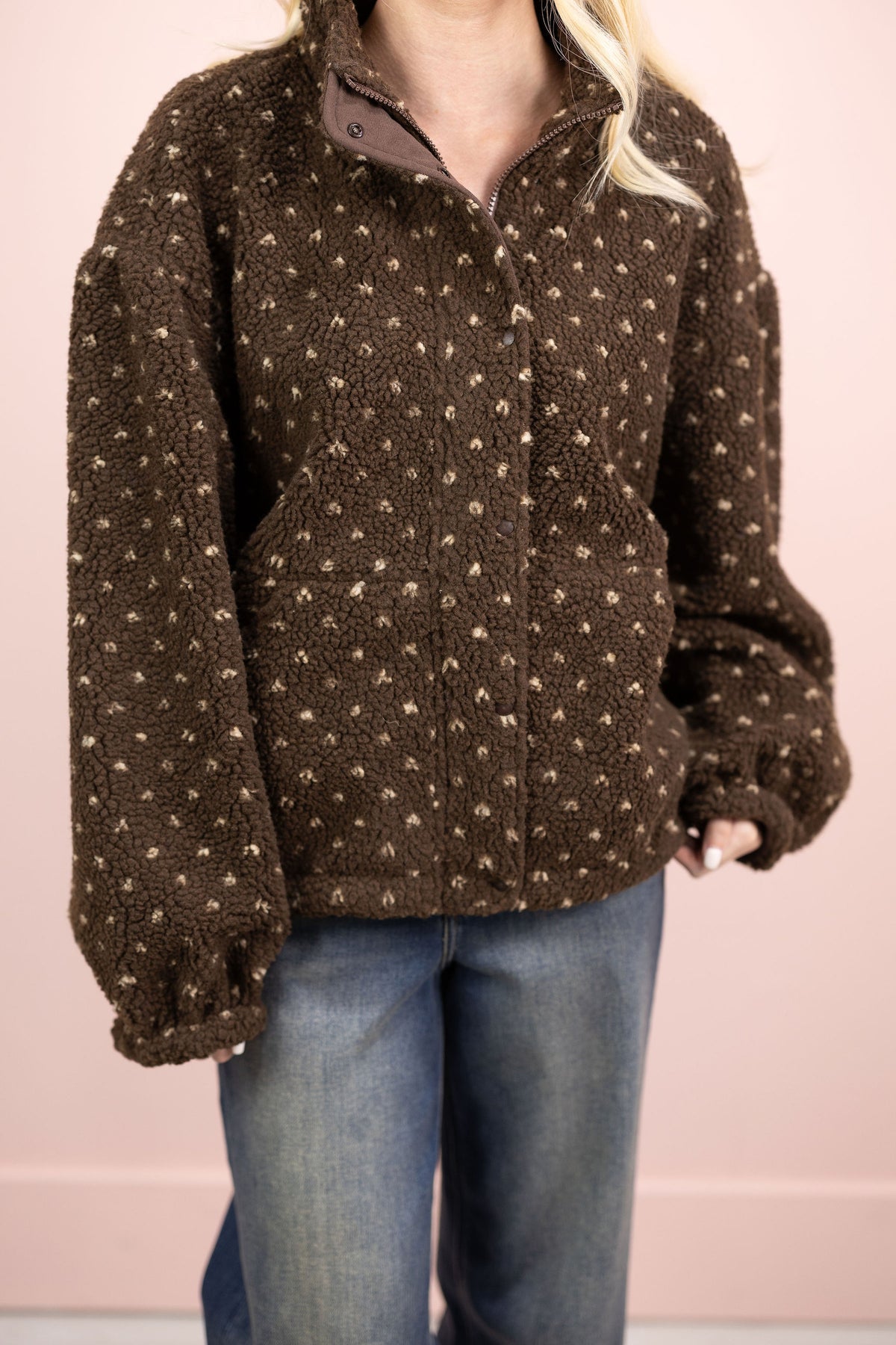 Leslie Brown Sherpa Jacket