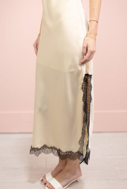 Louise Lace Satin Midi Dress