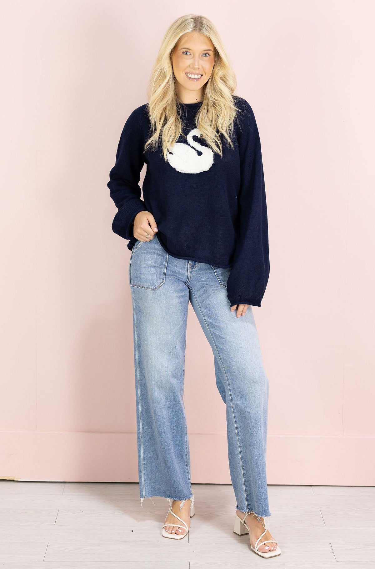 Navy Swan Sweater