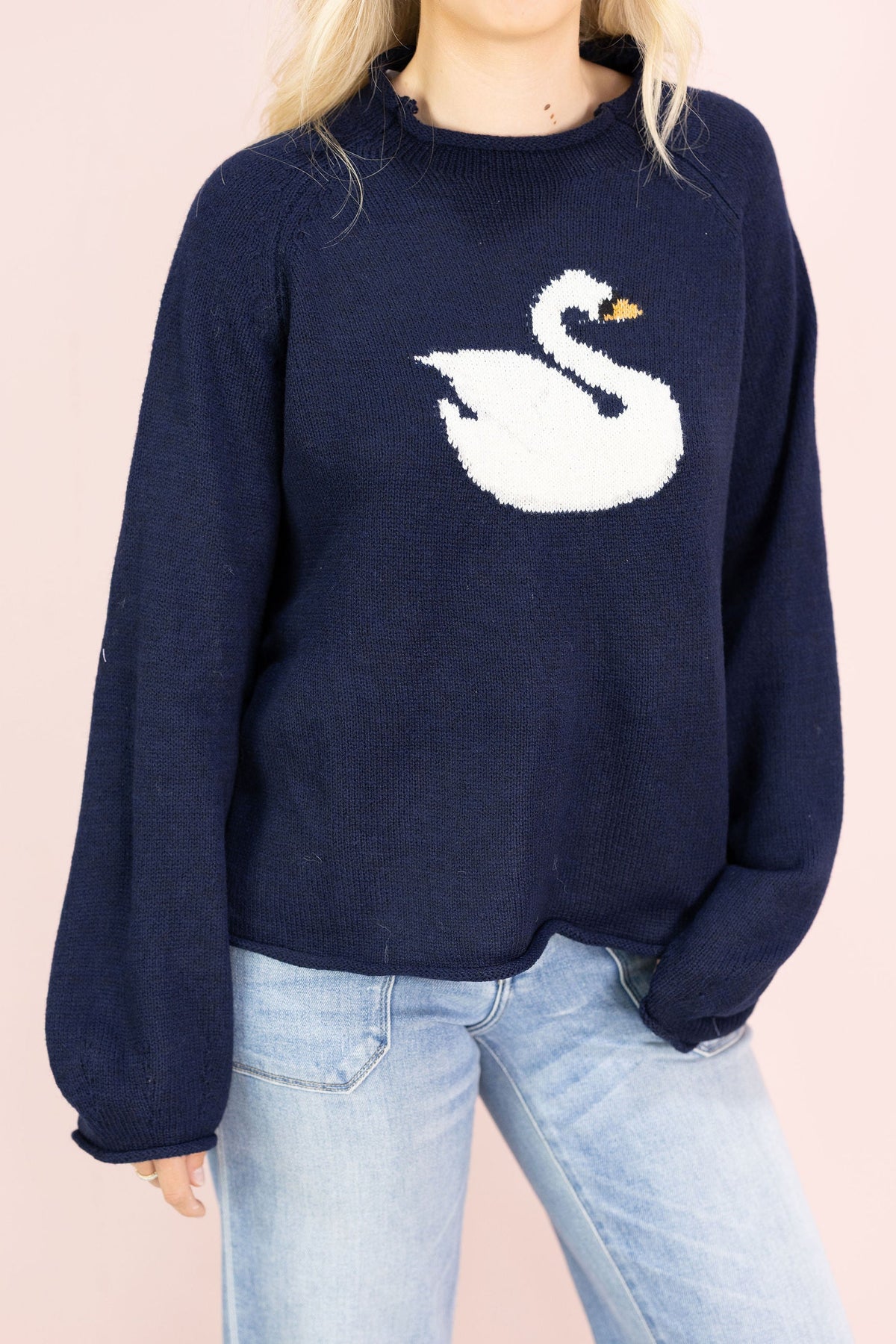 Navy Swan Sweater