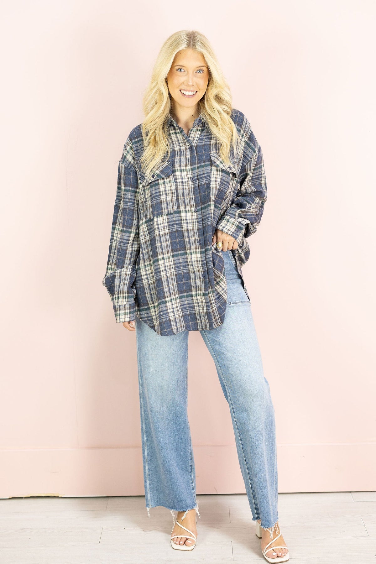 Oversized Navy Flannel