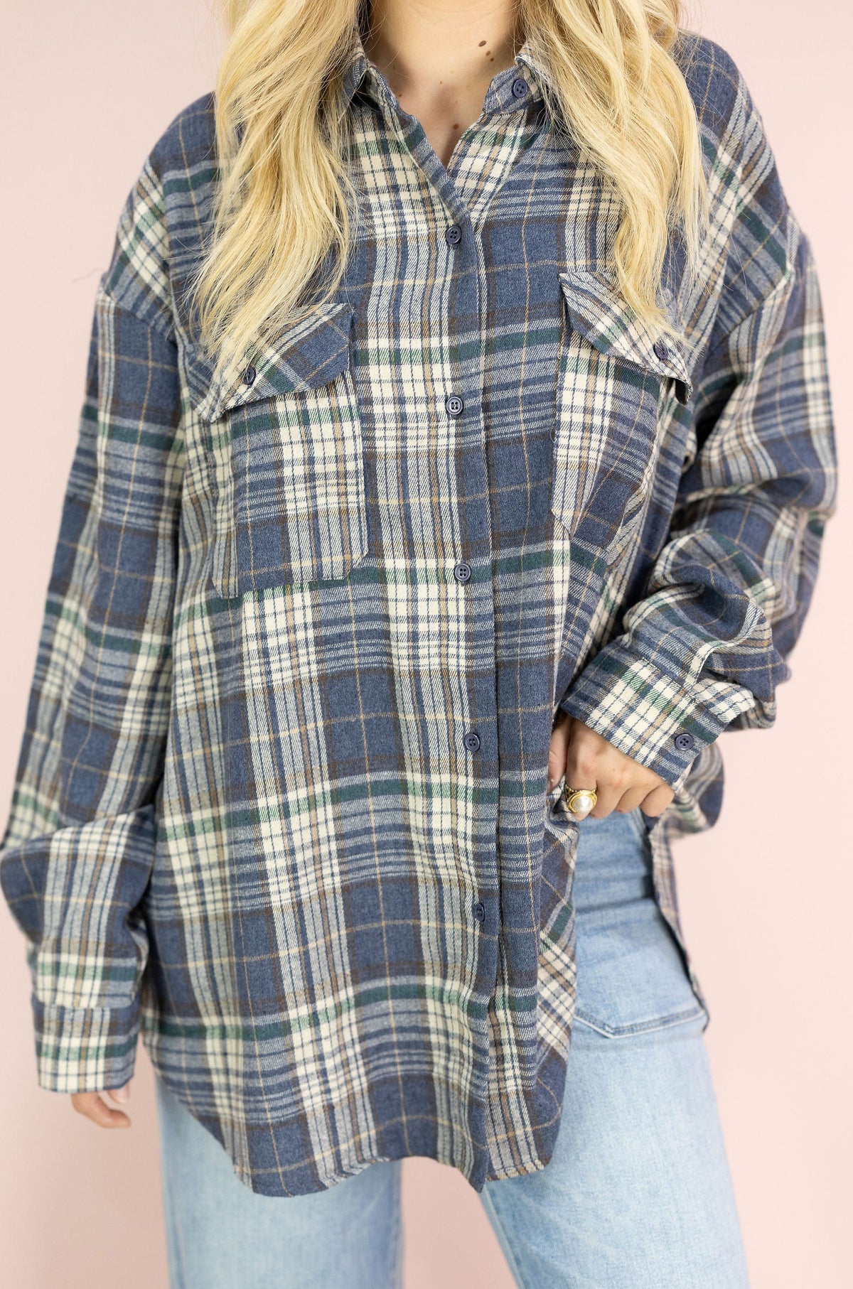 Oversized Navy Flannel
