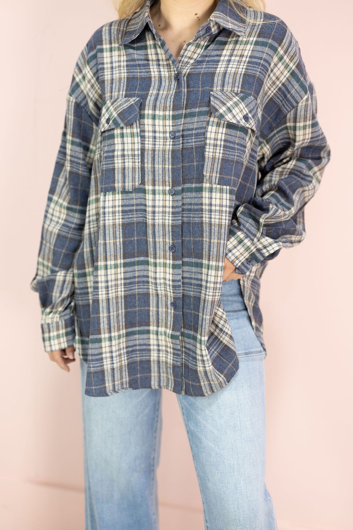 Oversized Navy Flannel
