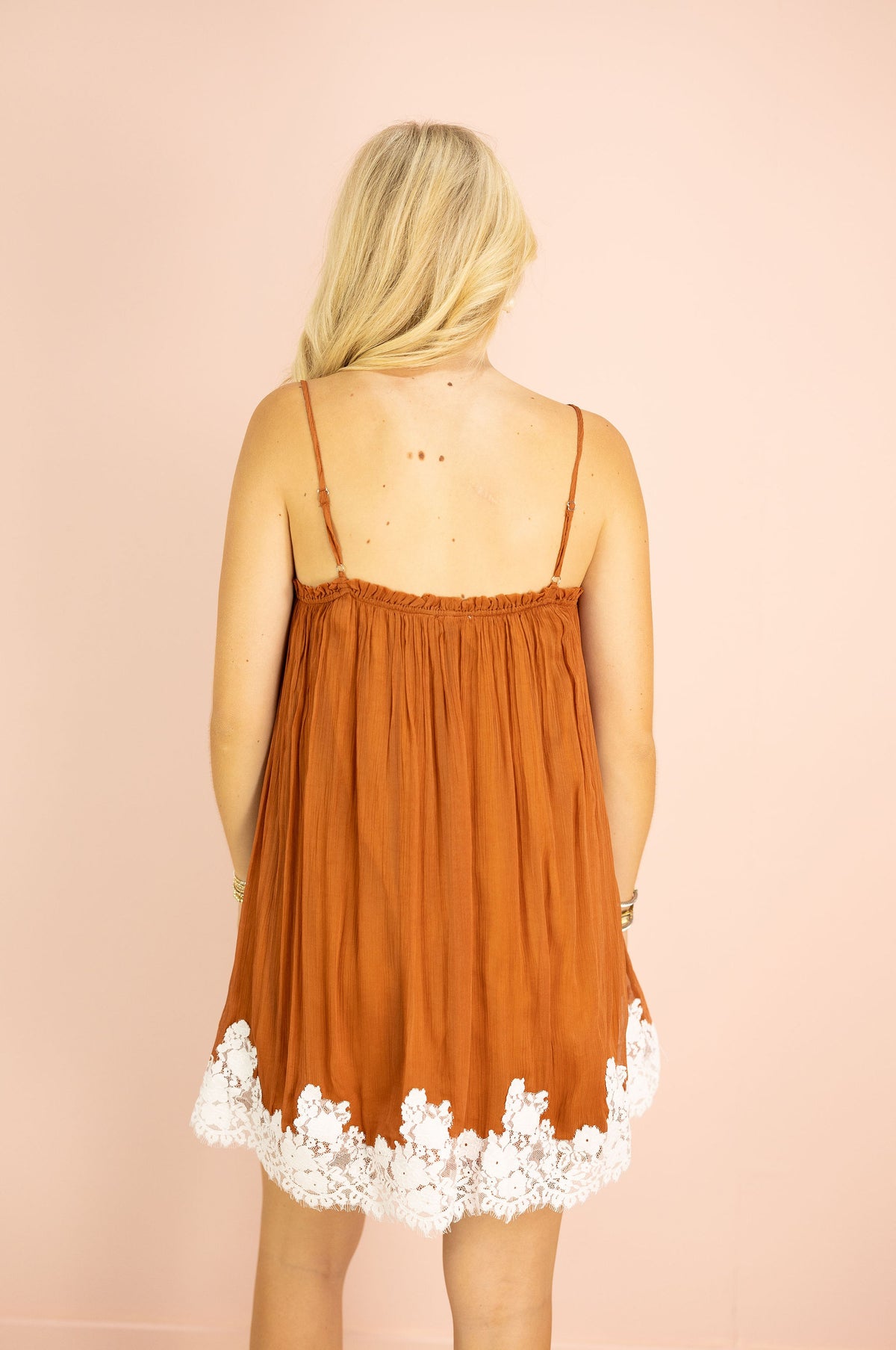 Pumpkin Pie Lace Hem Dress