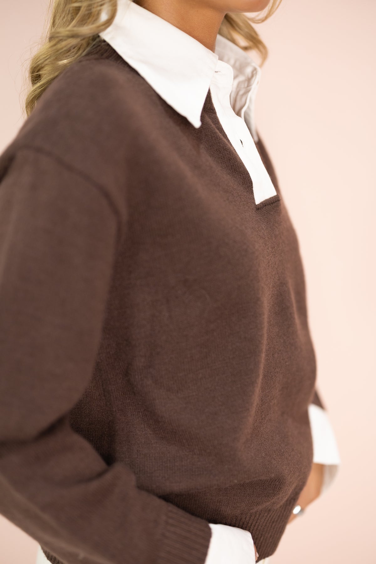 Brown Collared Rugby Sweater