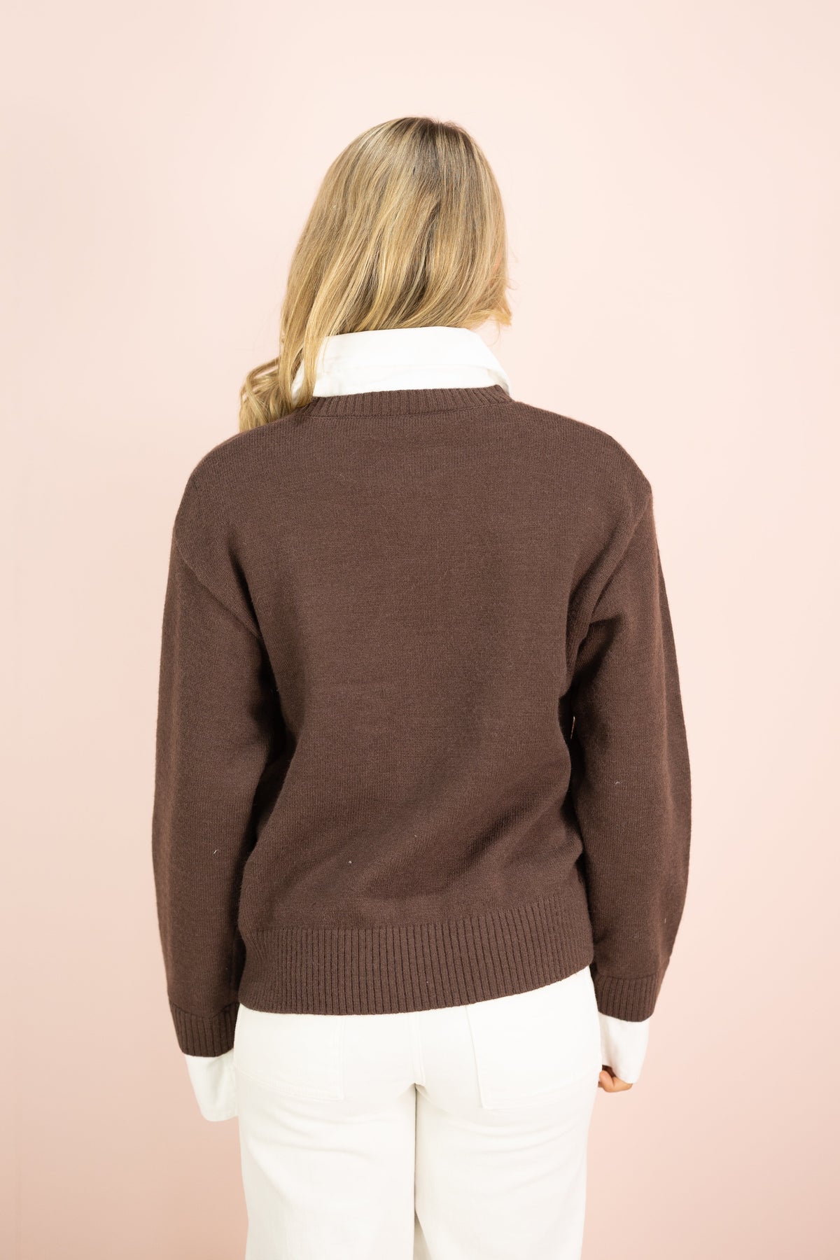 Brown Collared Rugby Sweater