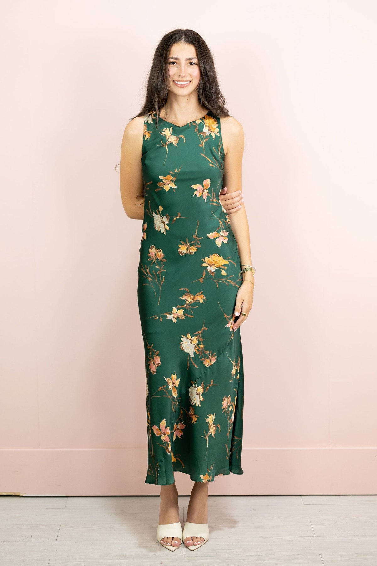 Kenzie Floral Satin Maxi Dress