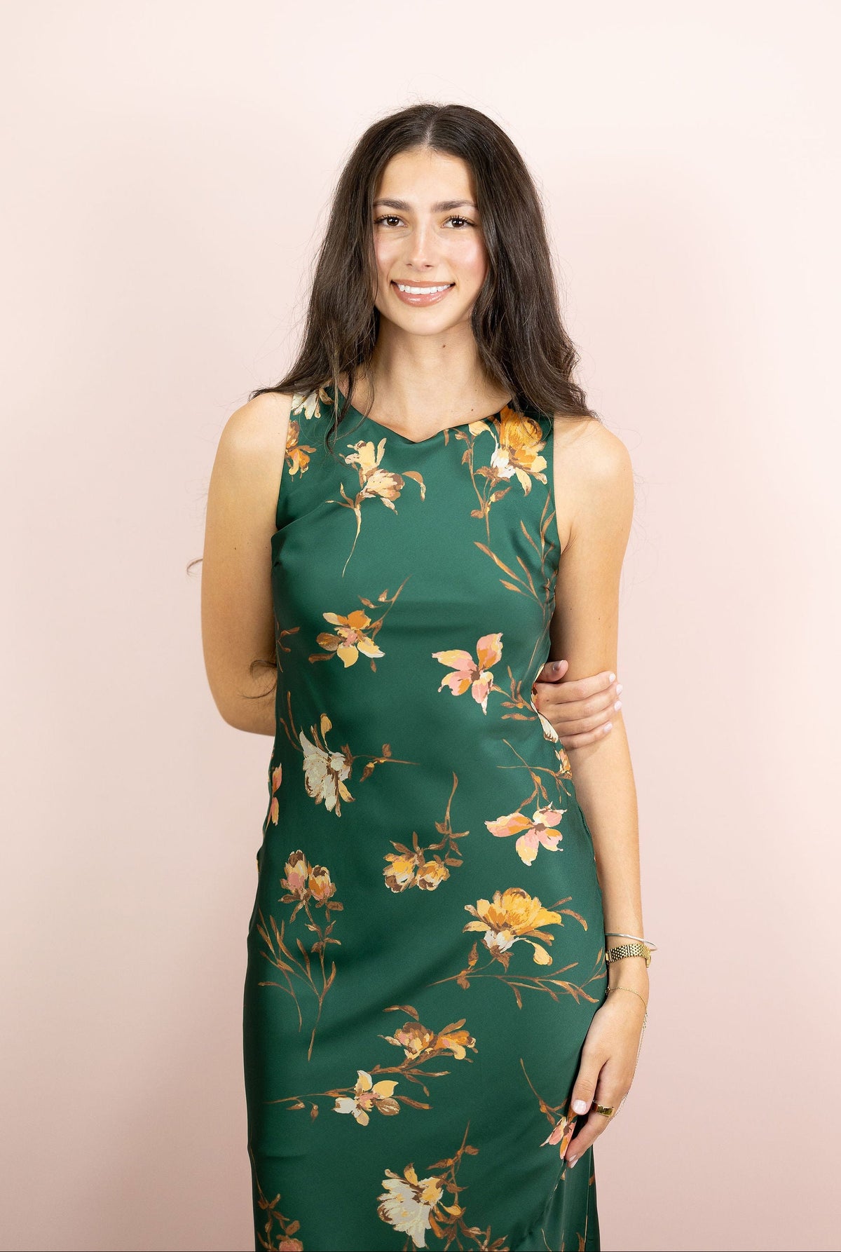 Kenzie Floral Satin Maxi Dress