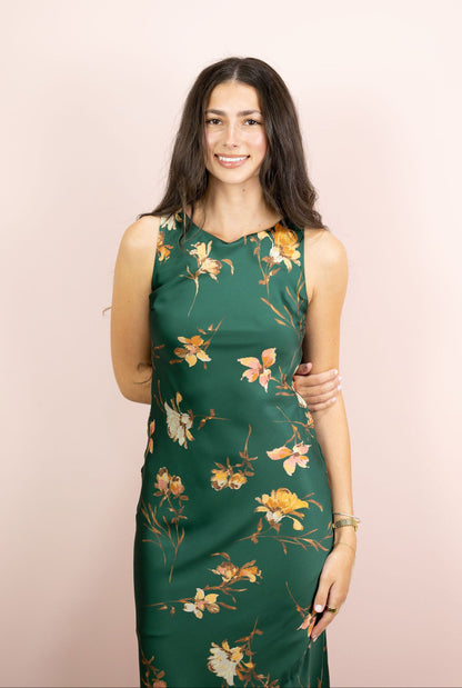 Kenzie Floral Satin Maxi Dress
