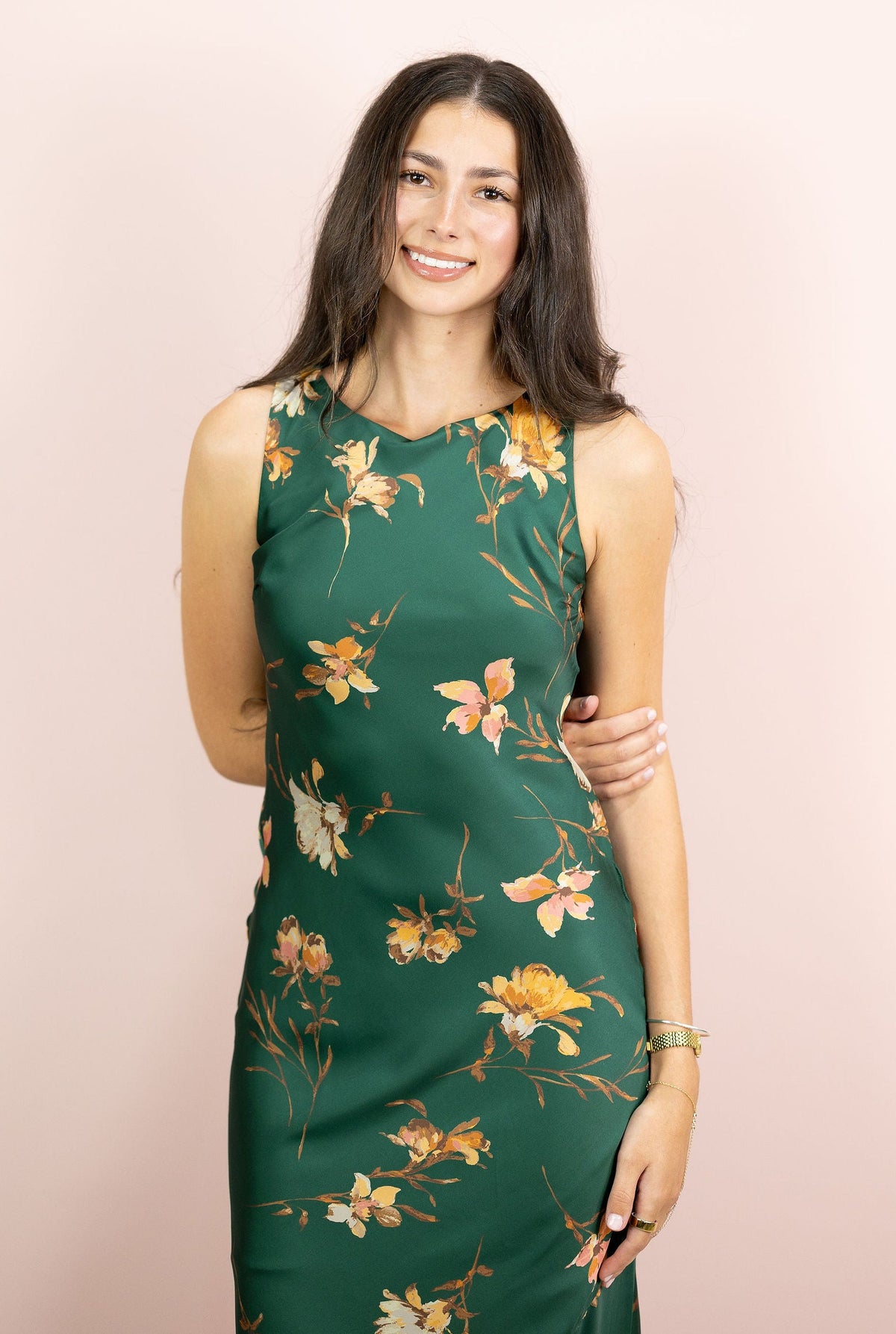 Kenzie Floral Satin Maxi Dress