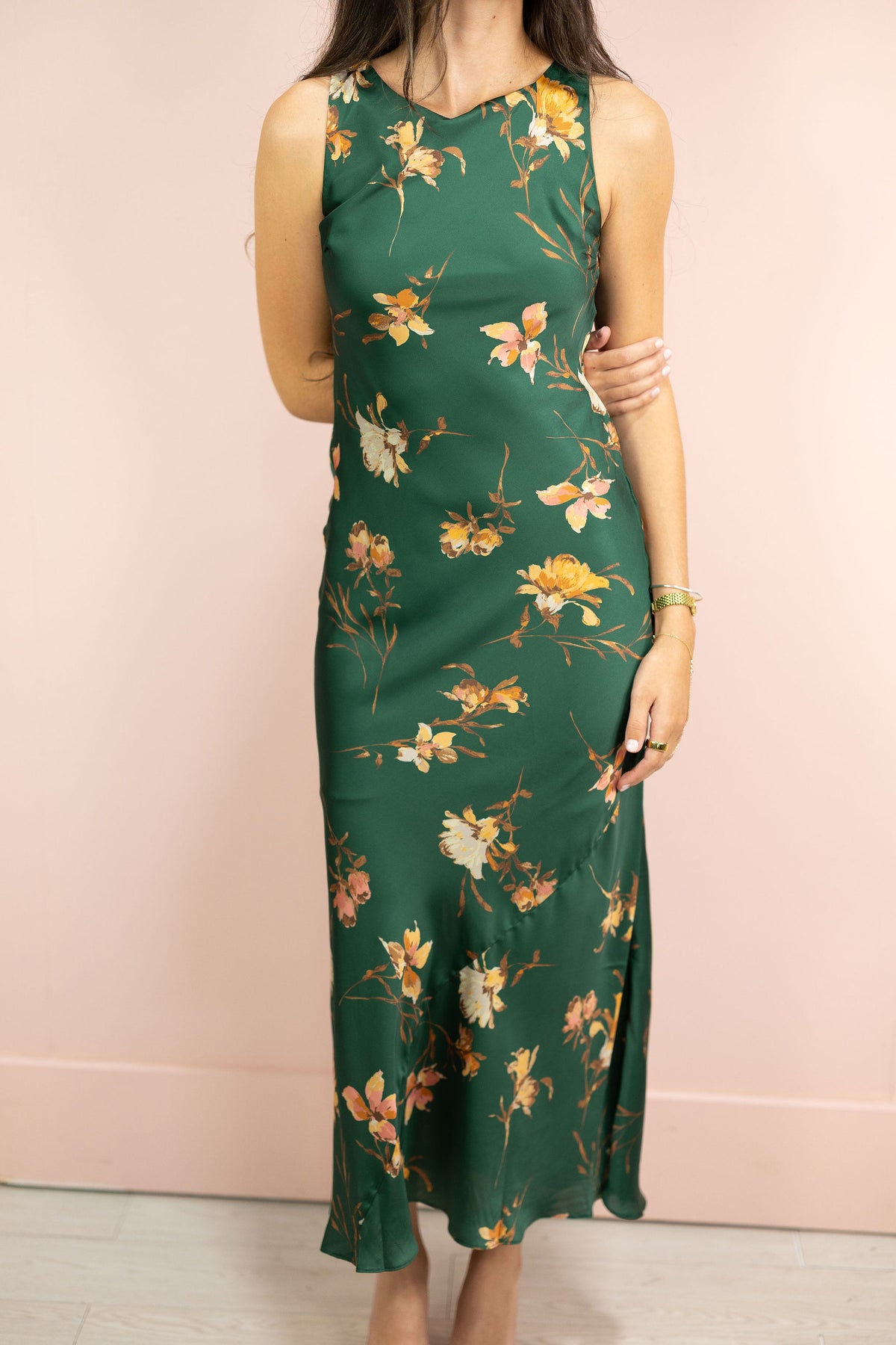 Kenzie Floral Satin Maxi Dress