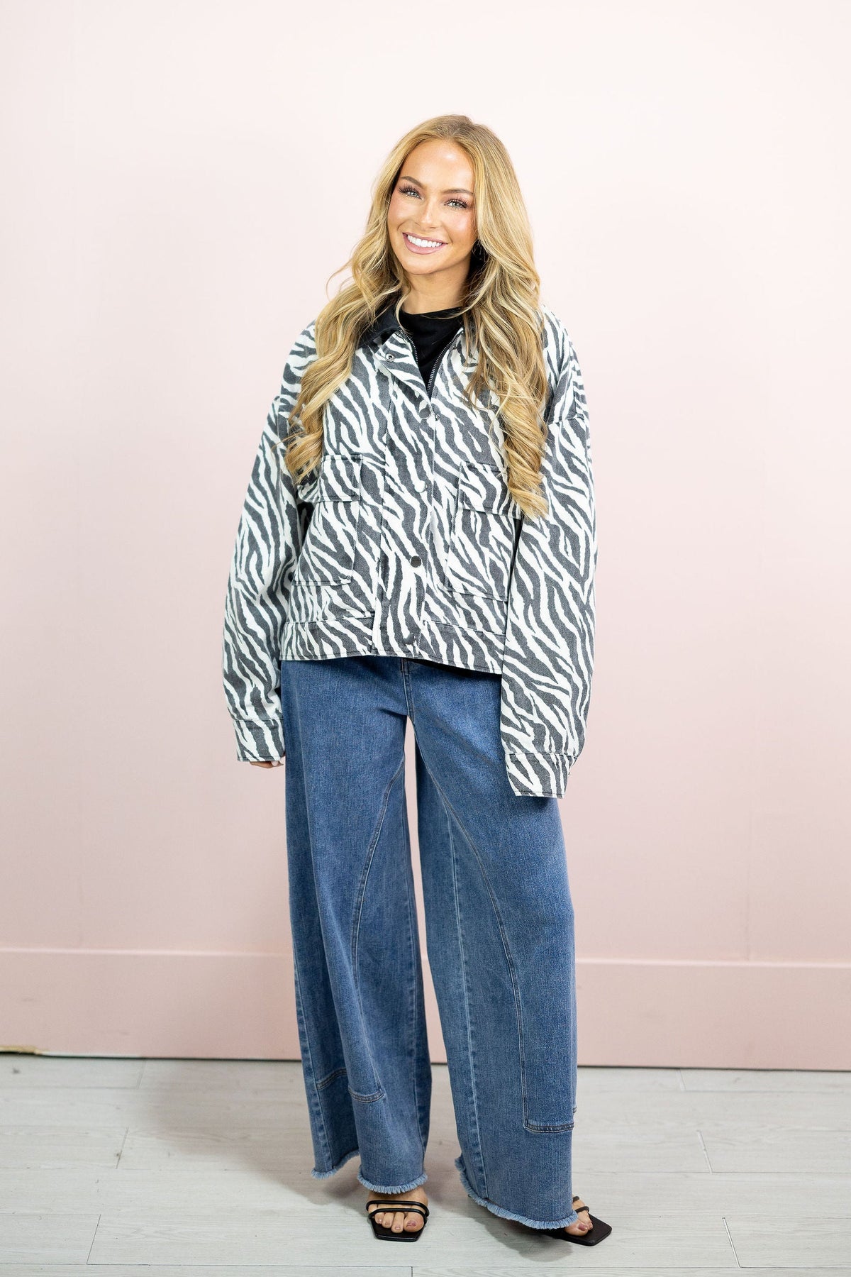 Zebra Oversized Twill Jacket