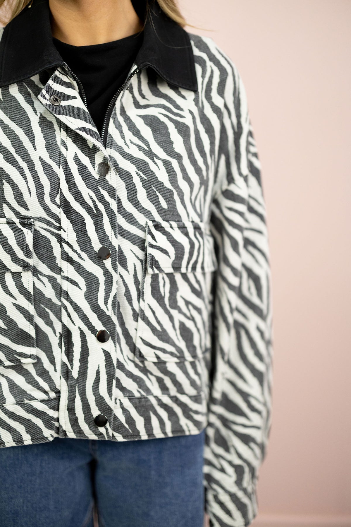 Zebra Oversized Twill Jacket