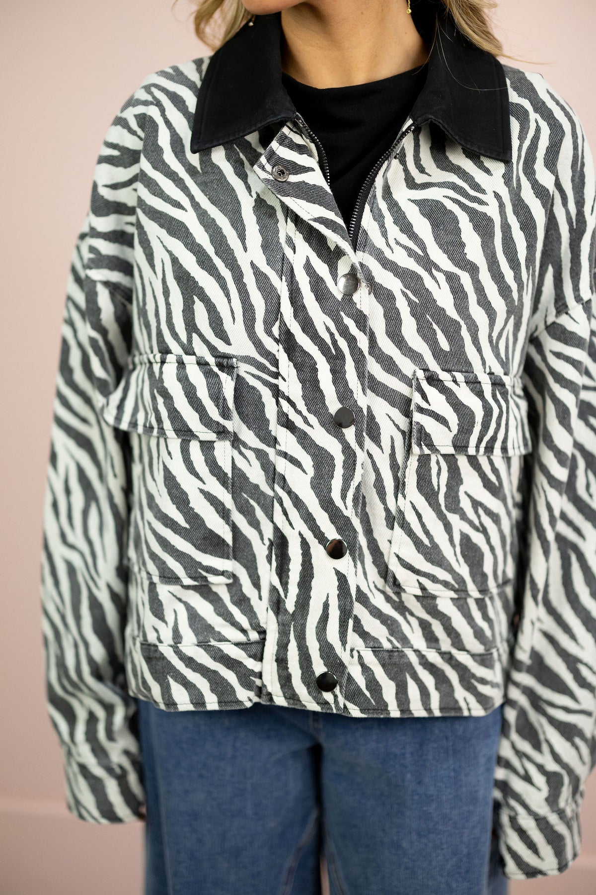 Zebra Oversized Twill Jacket