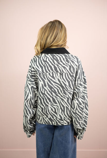 Zebra Oversized Twill Jacket