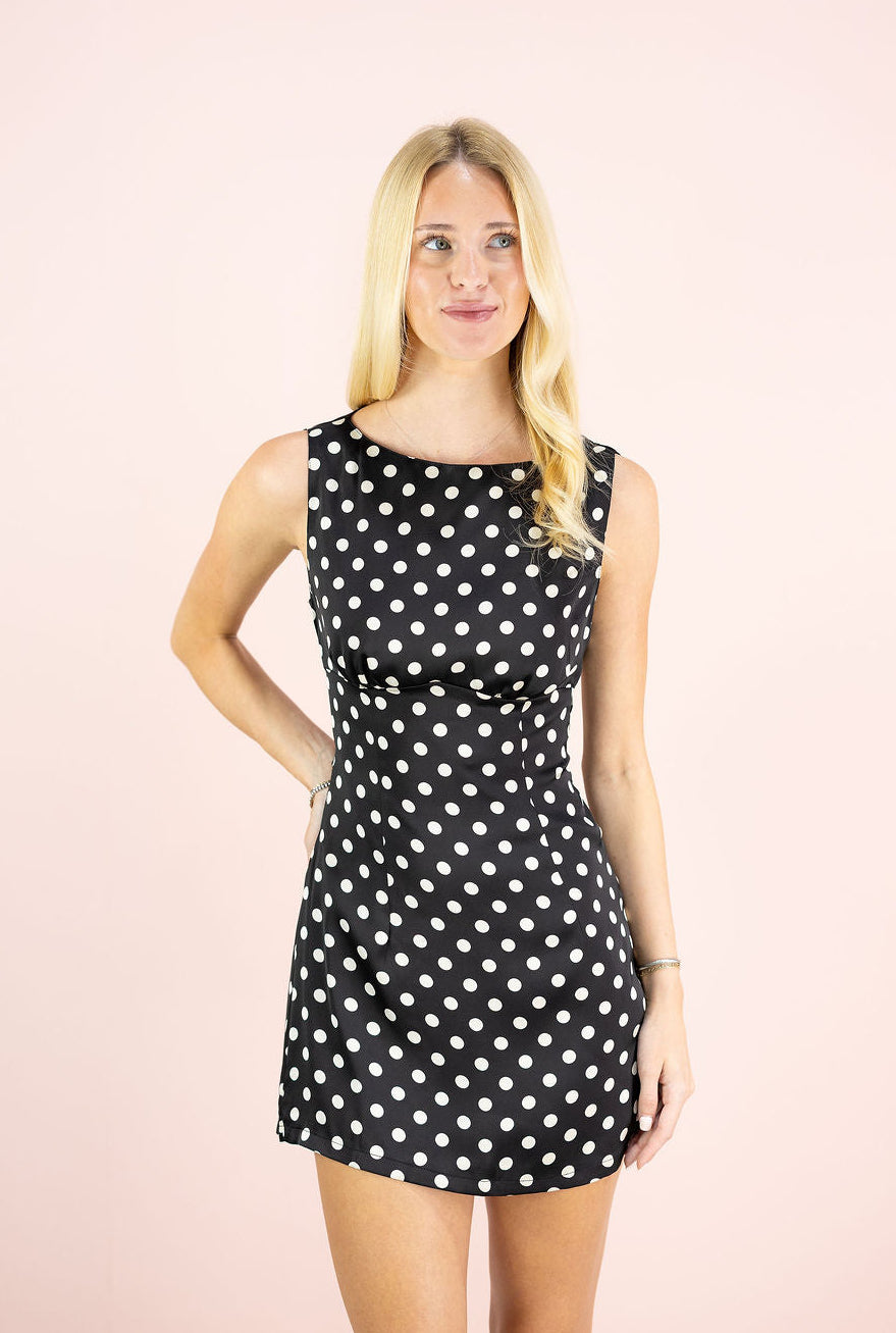 Polka Dot Tie Back Dress