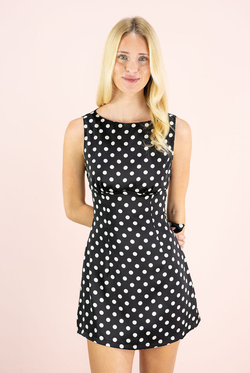 Polka Dot Tie Back Dress