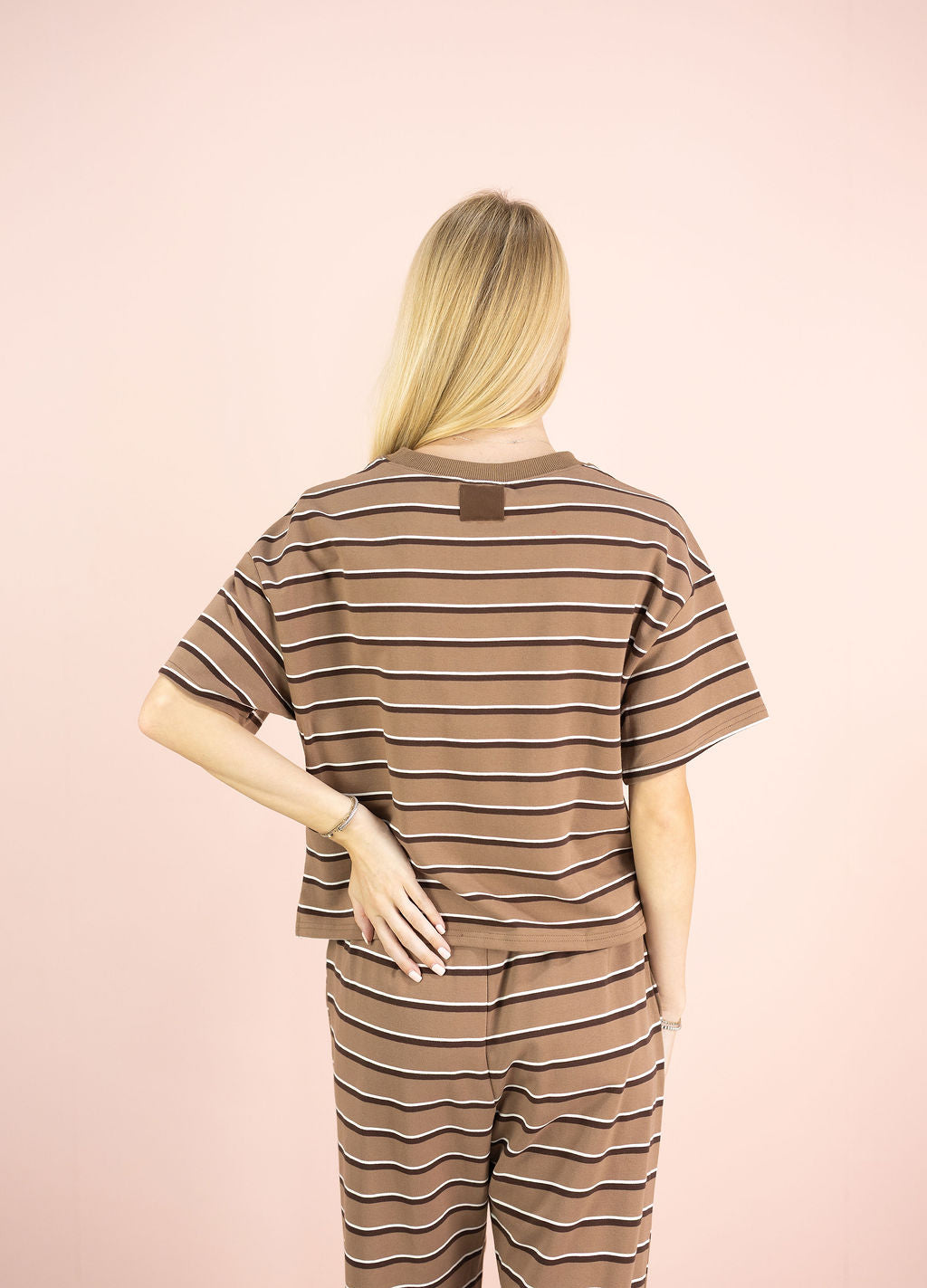 Brown Stripe Lounge Set of 2