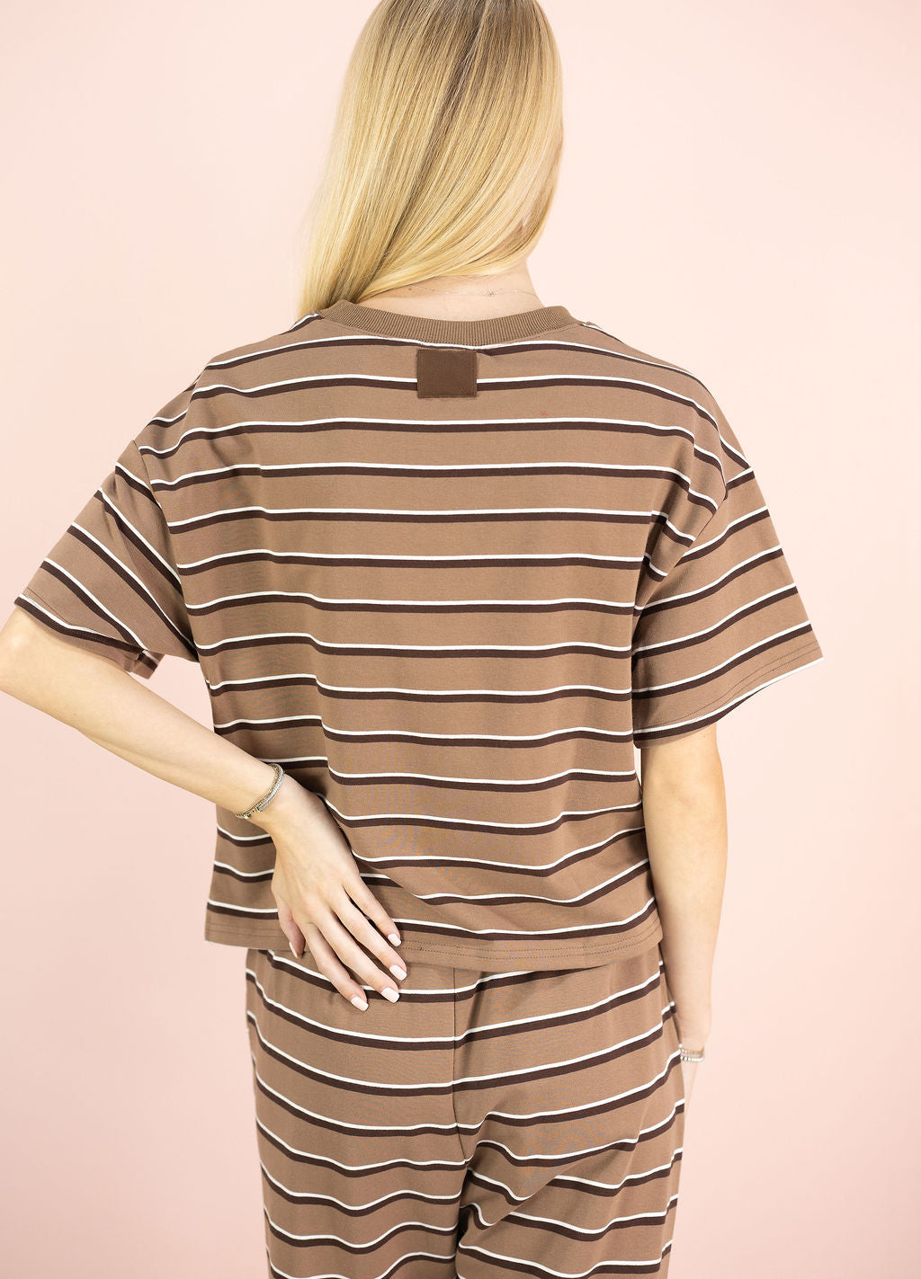 Brown Stripe Lounge Set of 2