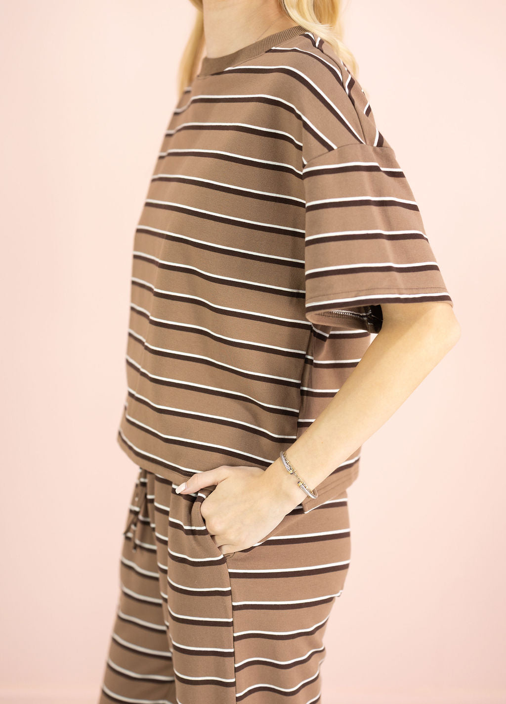 Brown Stripe Lounge Set of 2