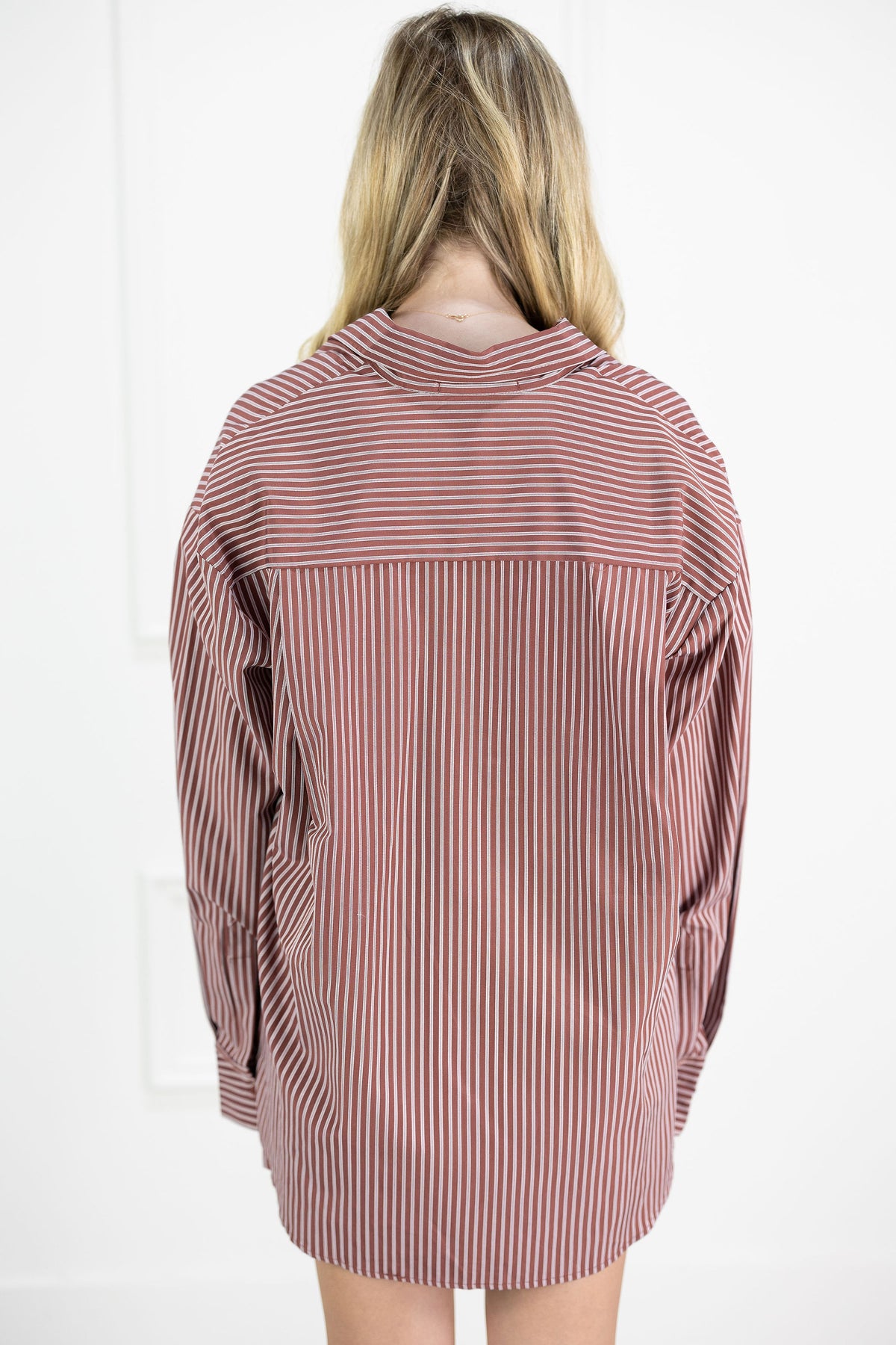 Burgundy Pinstripe Shirt & Shorts Set of 2