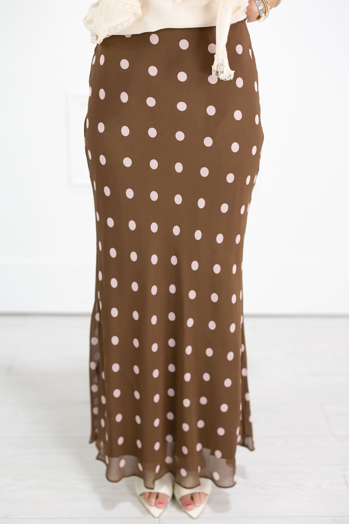 Kalila Polka Dot Midi Skirt