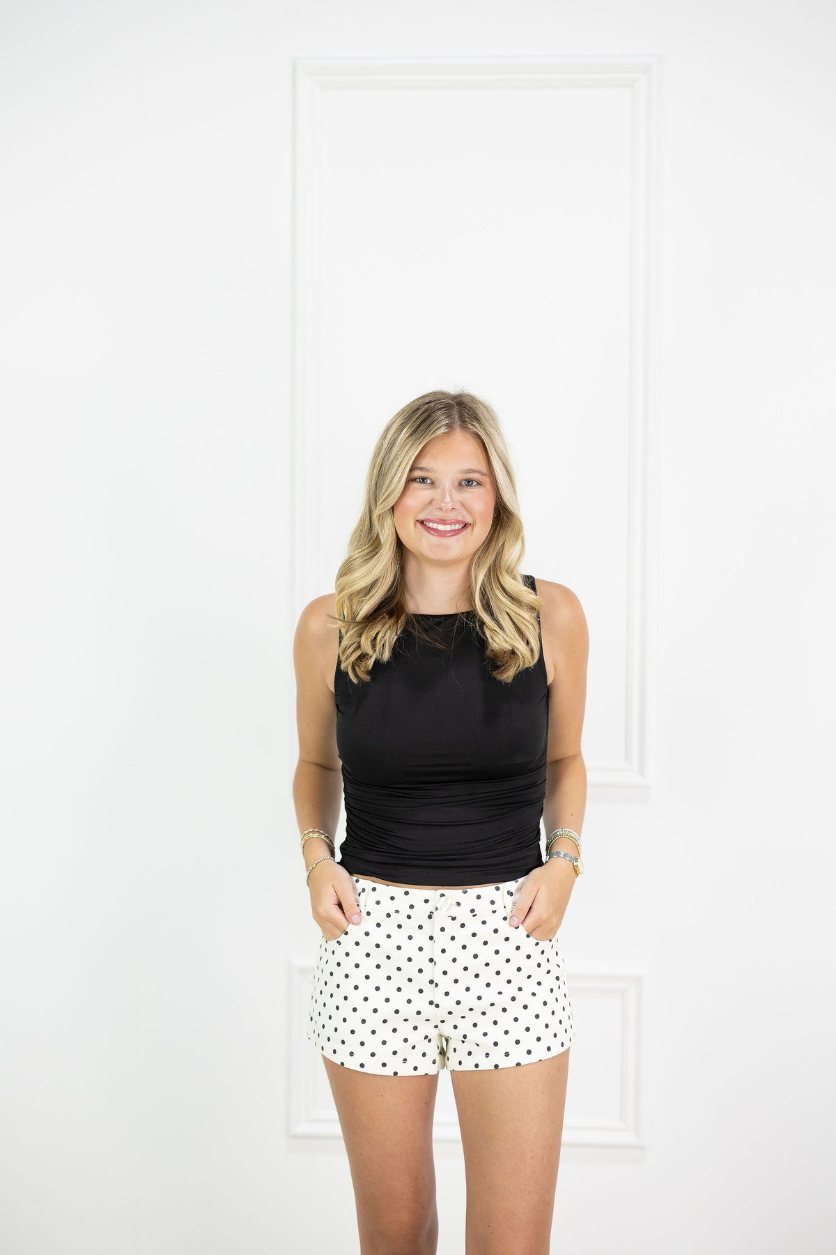 Cream Polka Dot Micro Short