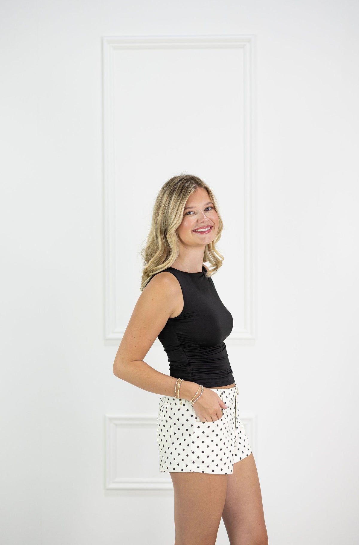 Cream Polka Dot Micro Short