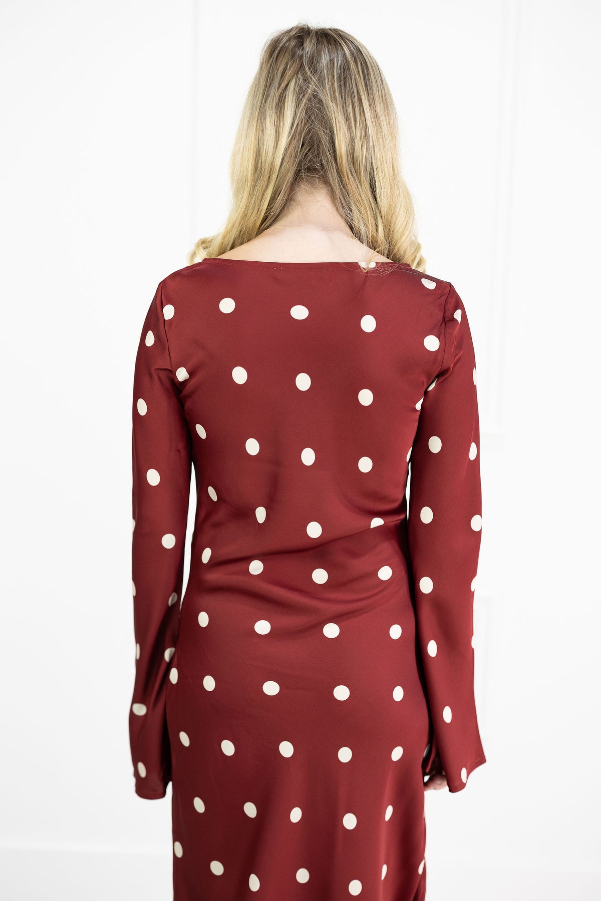 Georgie Polka Dot Satin Maxi Dress
