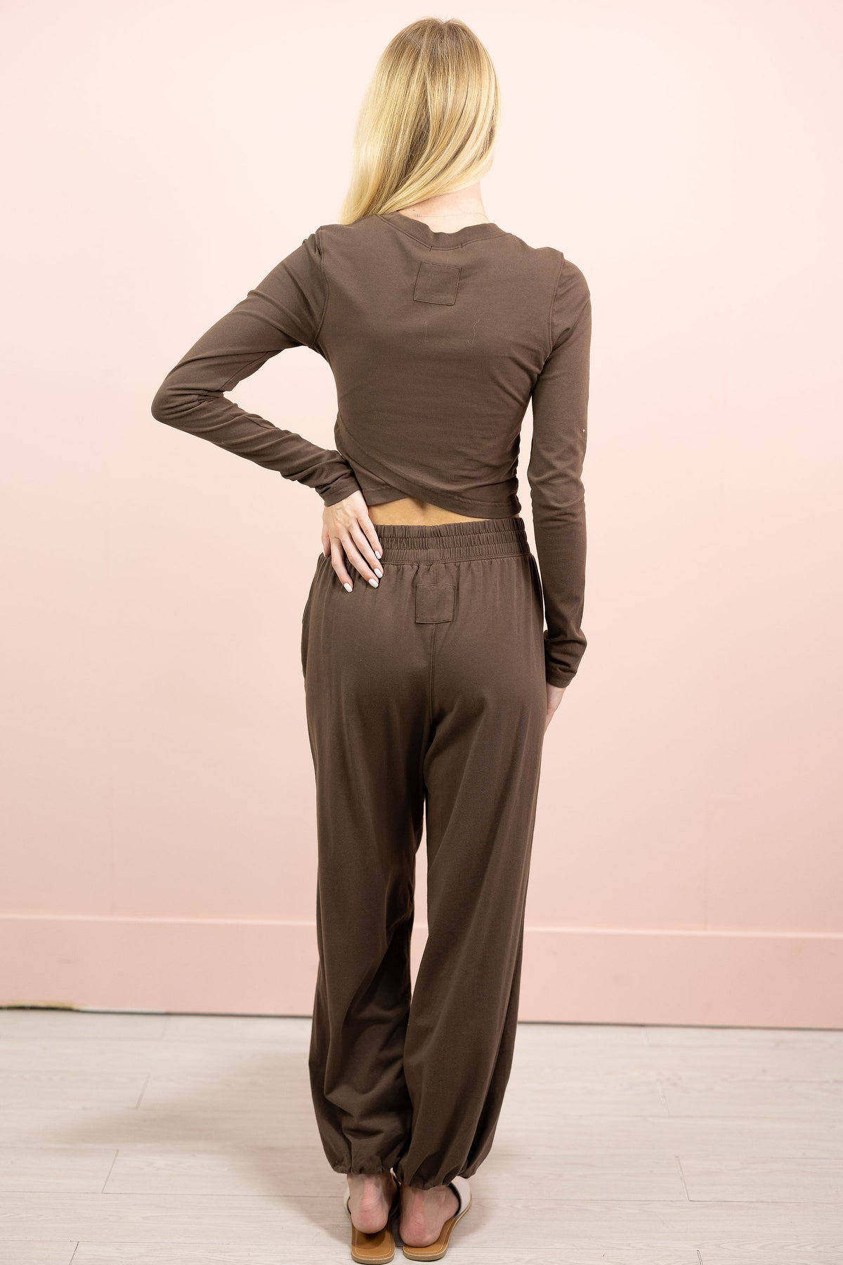 Crossover Long Sleeve Set of 2 Brown
