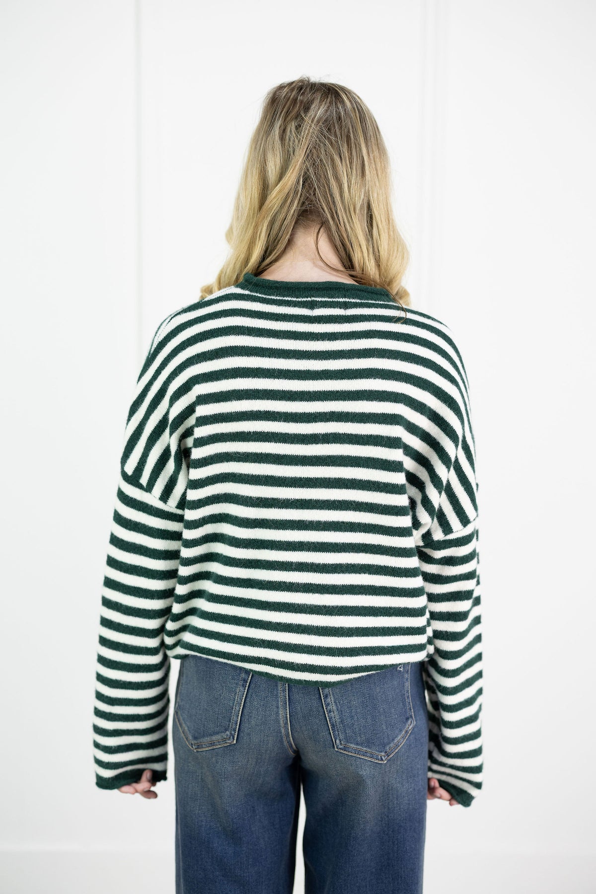 Button Down Cardi Forest Stripes
