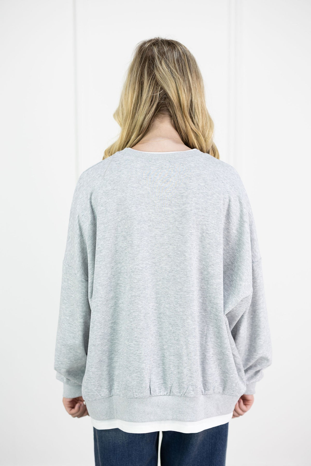Heather Grey Layered Crewneck