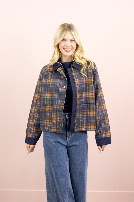 Plaid Printed Barn Jacket