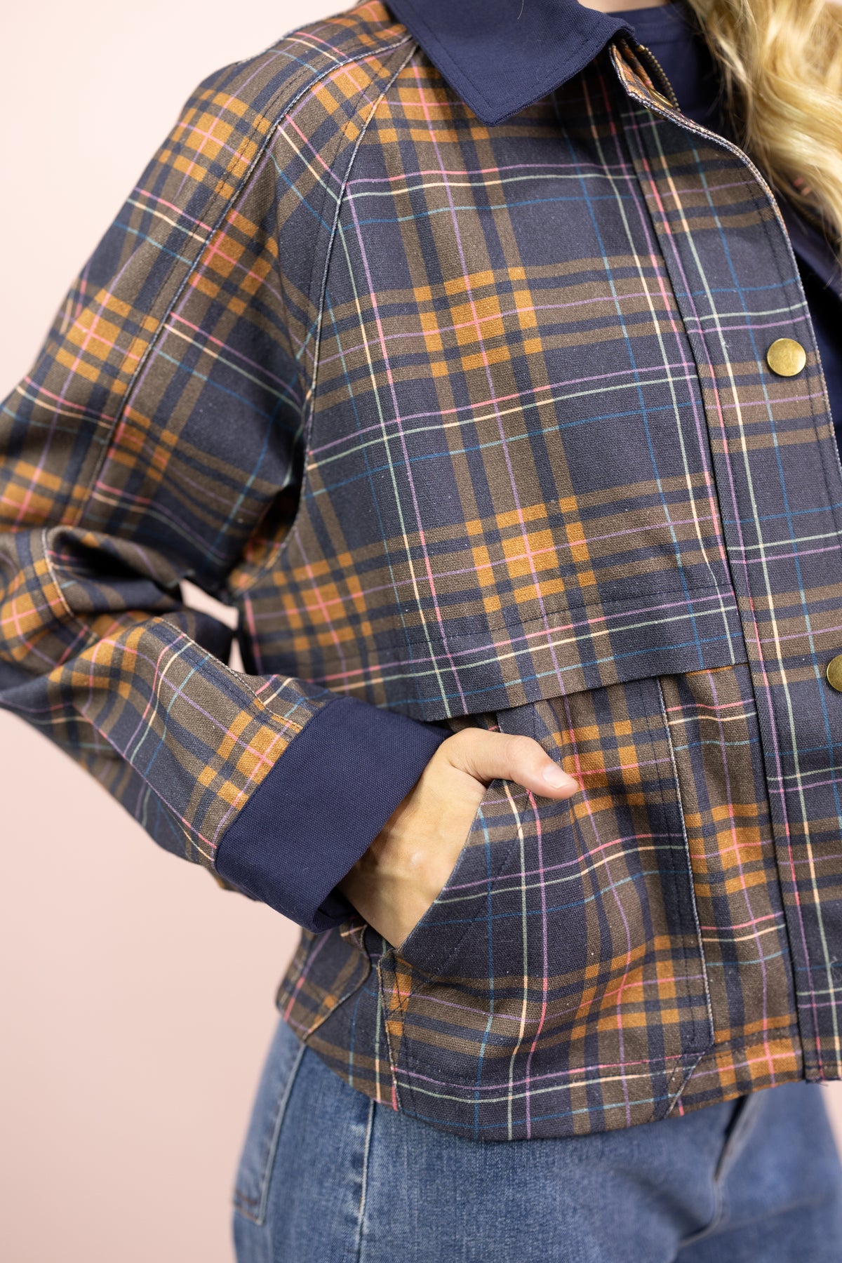 Plaid Printed Barn Jacket