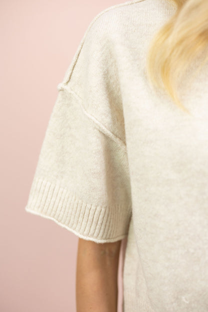 Mock Neck Sweater Top Oat