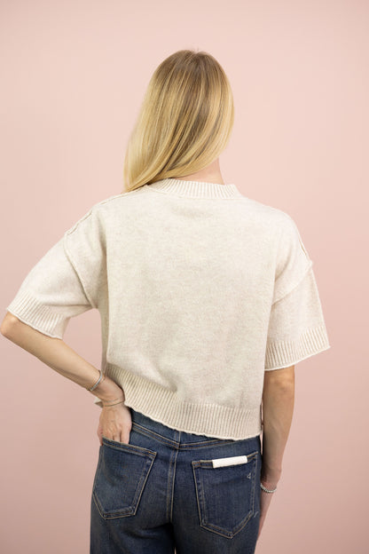 Mock Neck Sweater Top Oat