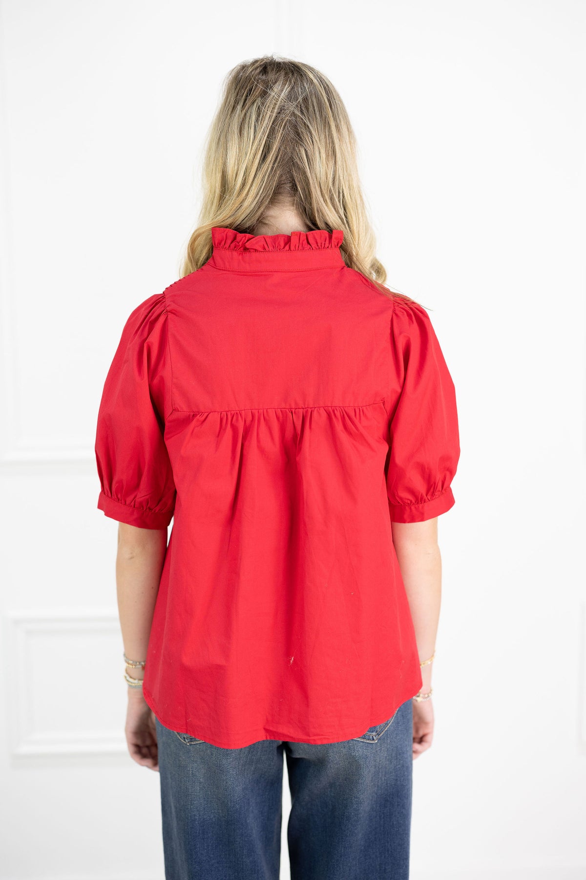 Lolli Red Collared Blouse