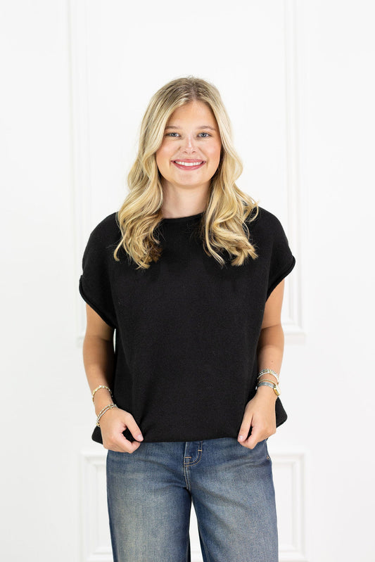 Cap Sleeve Sweater Black