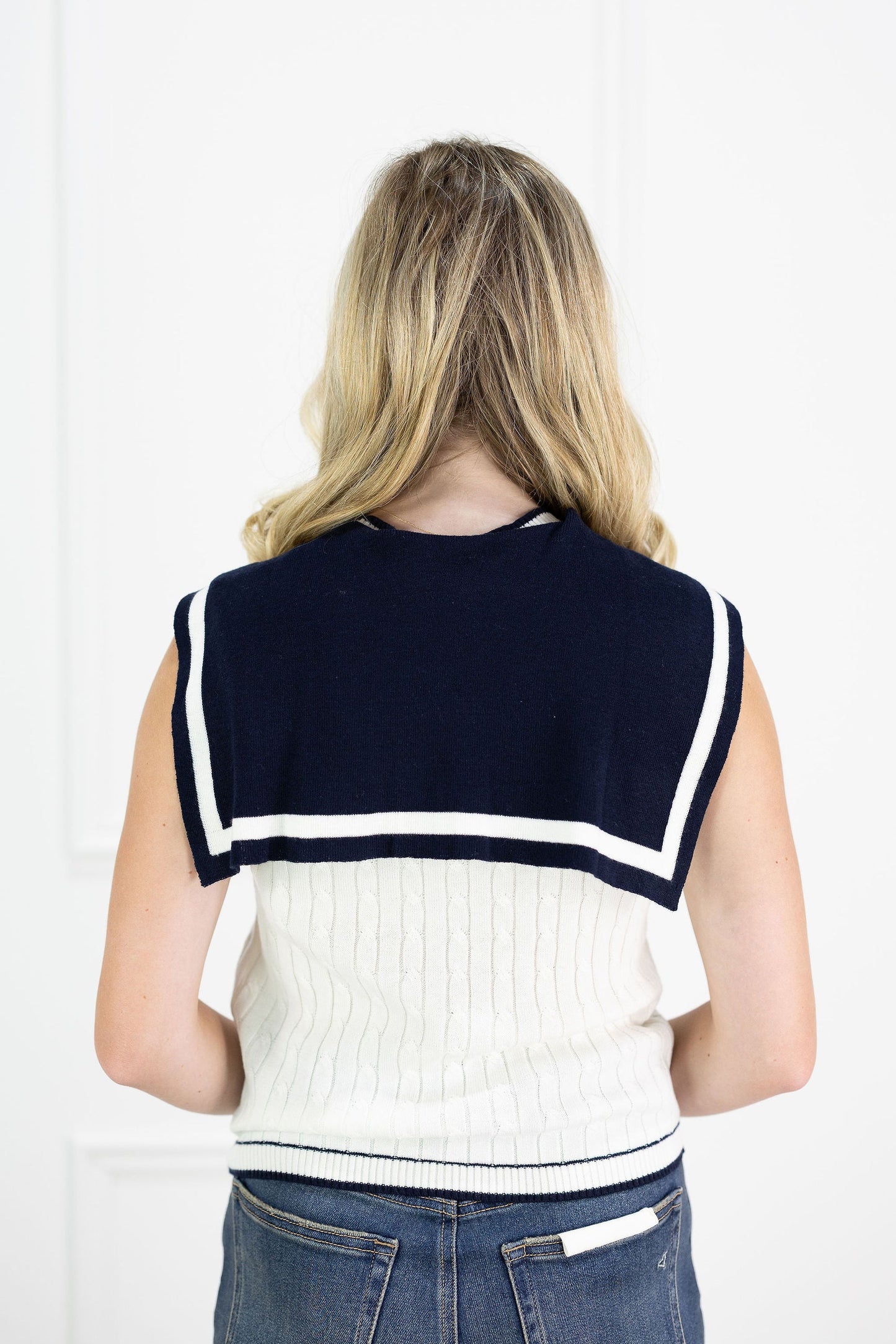 Izzy Knit Top w/ Attached Collar