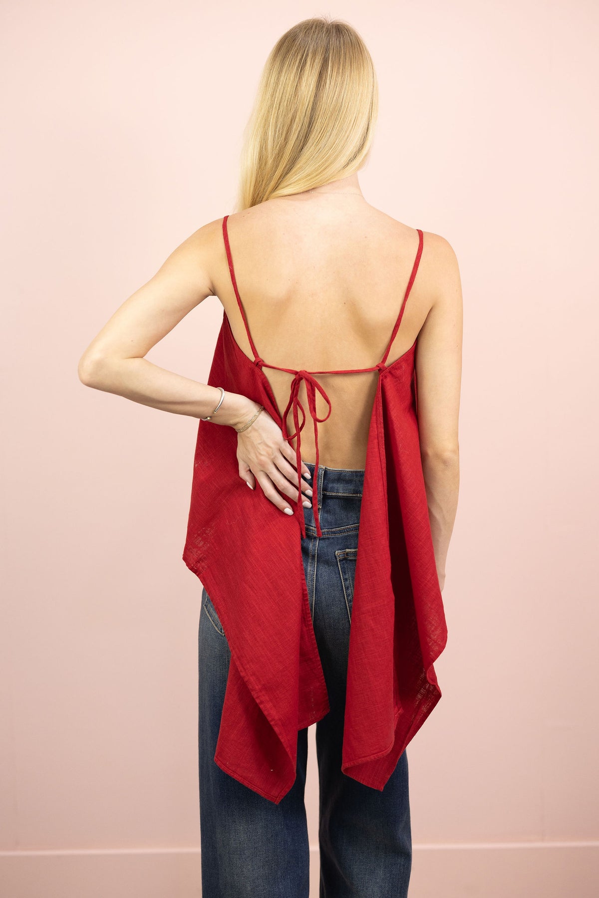 Red Open Back Cami