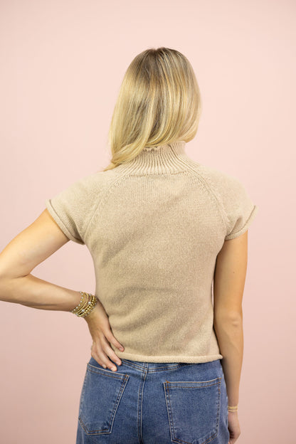 Khaki Buttons Knit Top