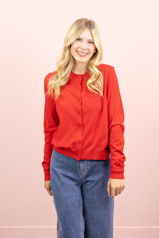 Essential Cardigan Red