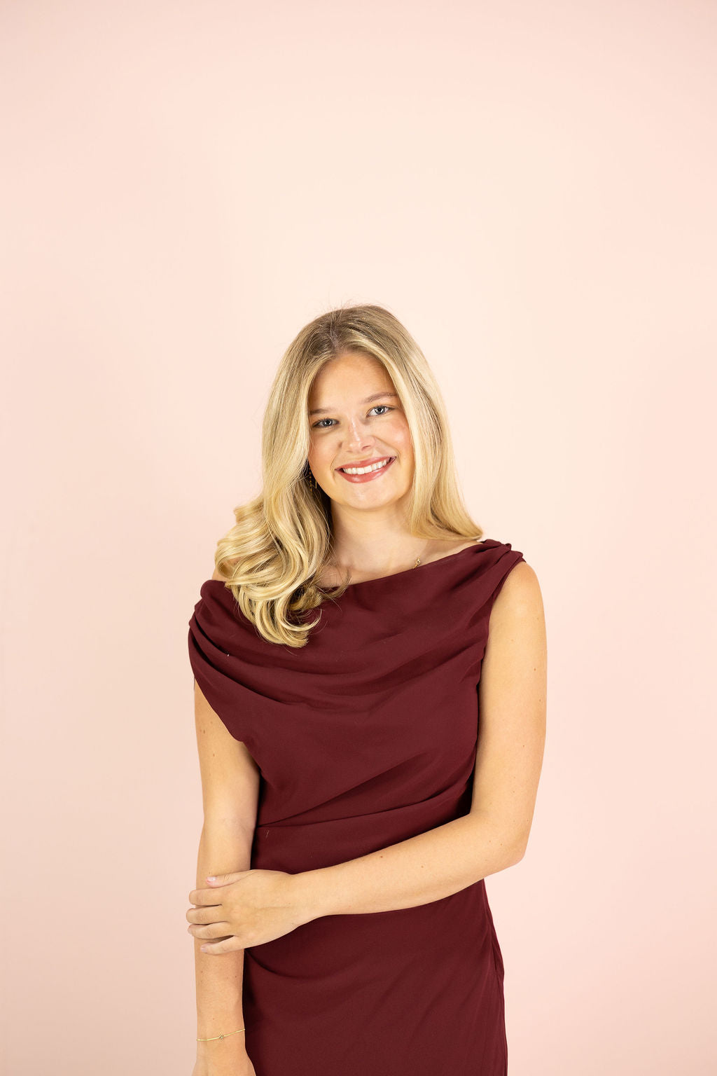 Dani Asymmetrical Midi Dress Wine